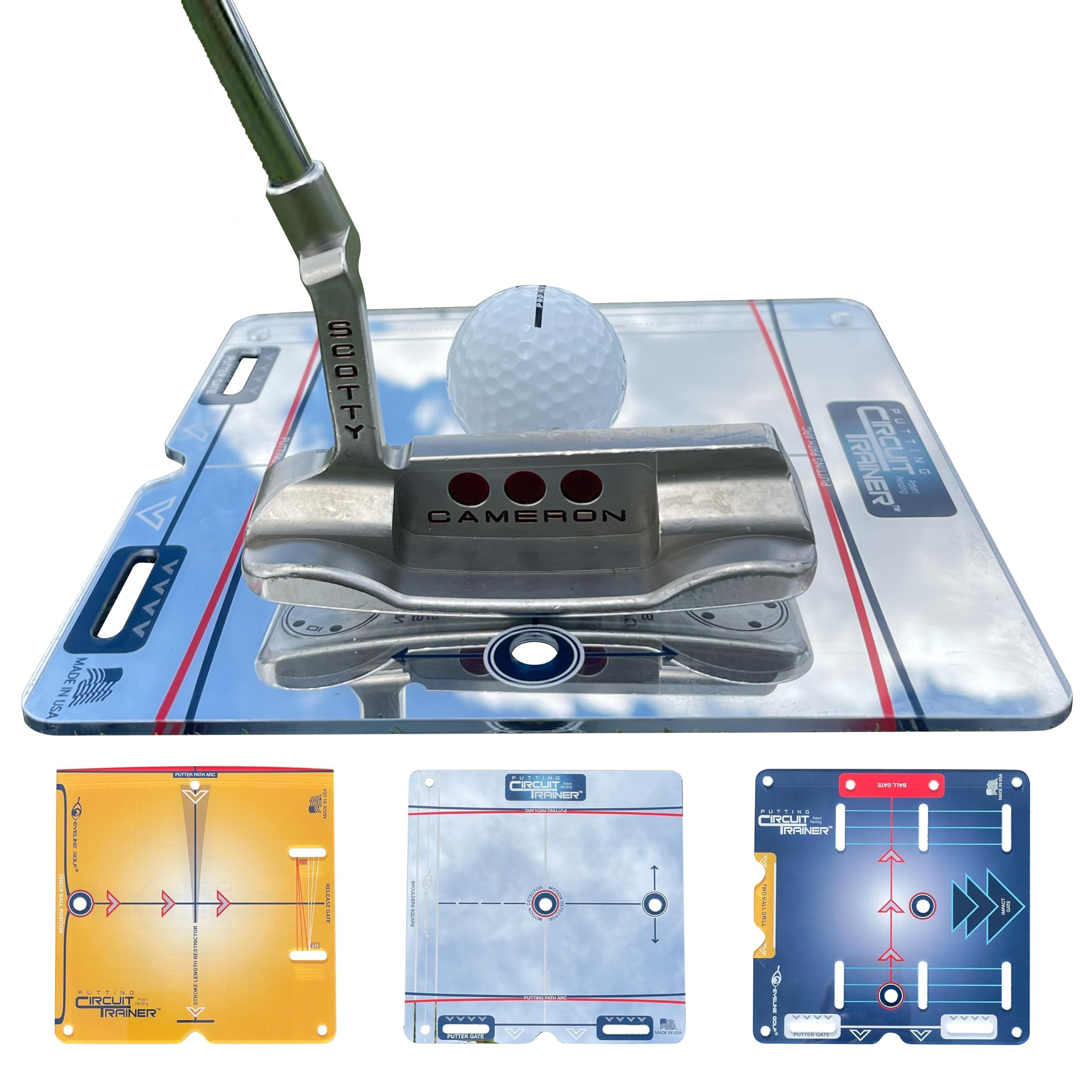 EyeLine Golf Putting Mirror – Portable Golf Alignment Trainer with Carry Bag | Indoor & Outdoor Putting Practice Aid | Perfect for Golf Training & Improvement | Ideal for Home, Driving Range & Course Use
