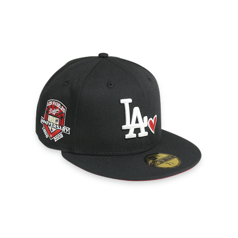 Los Angeles Dodgers 50th Anniversary Black 59FIFTY Fitted Hat for Men - Official MLB Baseball Cap for Sports Fans & Streetwear Fashion