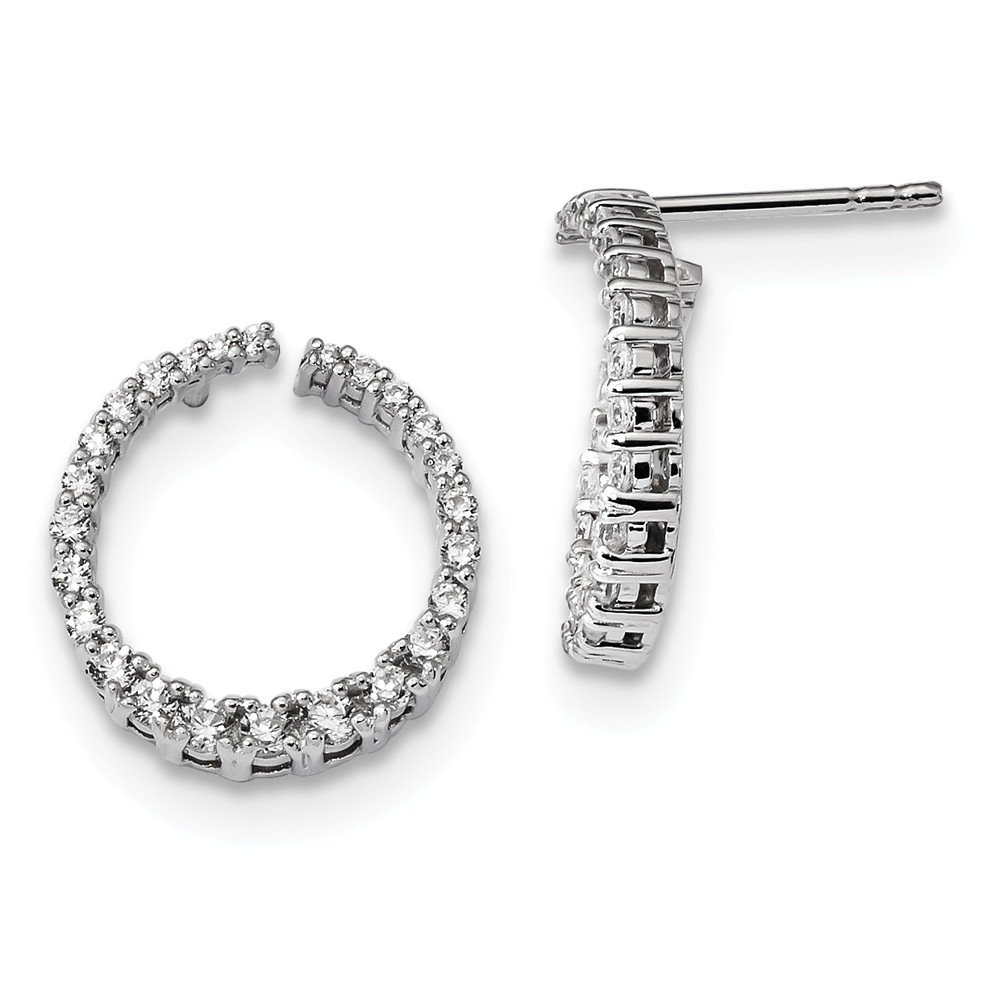 Sterling Silver Rhodium-Plated Cubic Zirconia Post Earrings for Women - Elegant & Hypoallergenic Stud Earrings for Daily Wear, Parties & Gifts