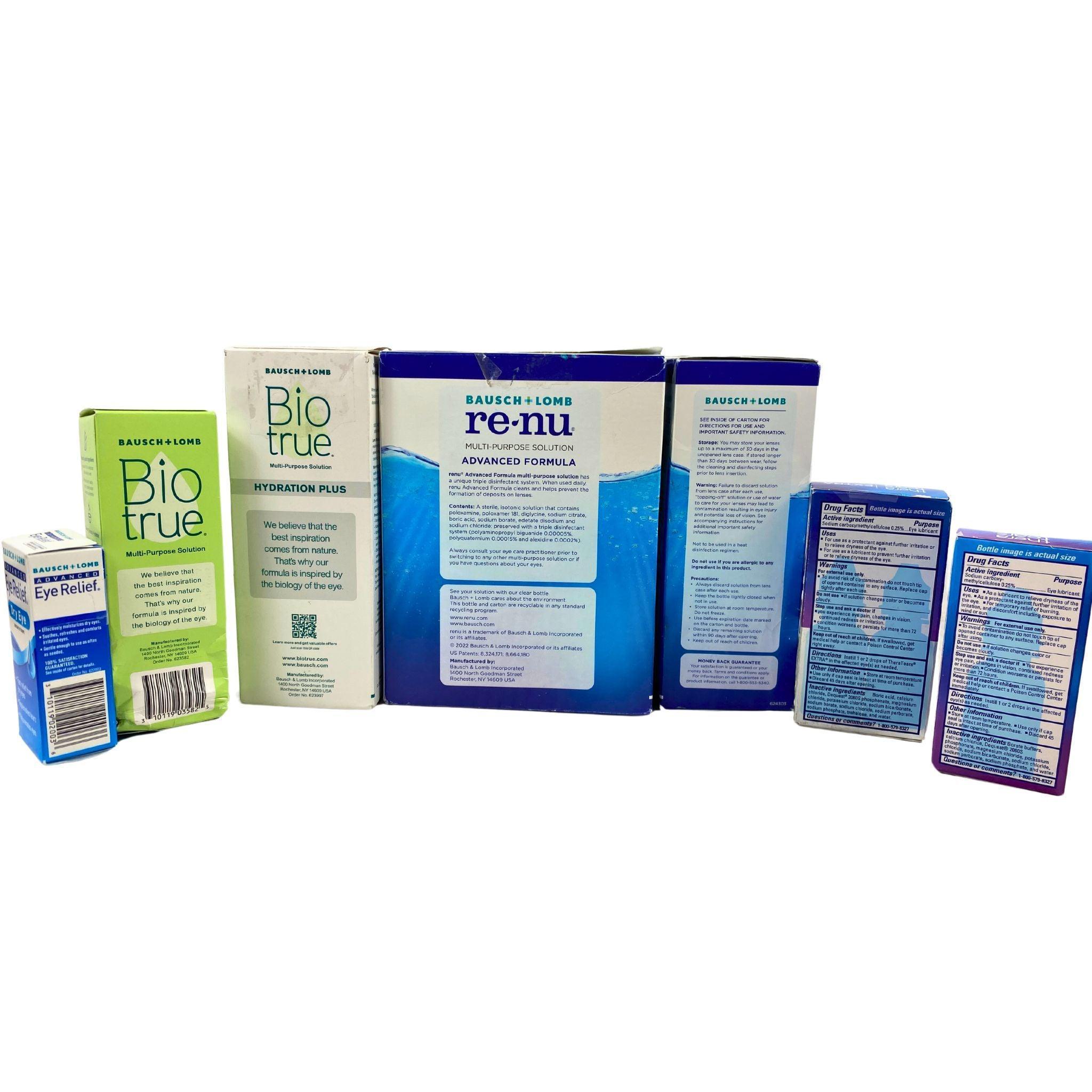 Bio Tru, Renu & TheraEyes Eye Drops Variety Pack (22 Pieces) - Dry Eye Relief, Contact Lens Comfort & Allergy Relief - Perfect for Daily Use, Travel & Office
