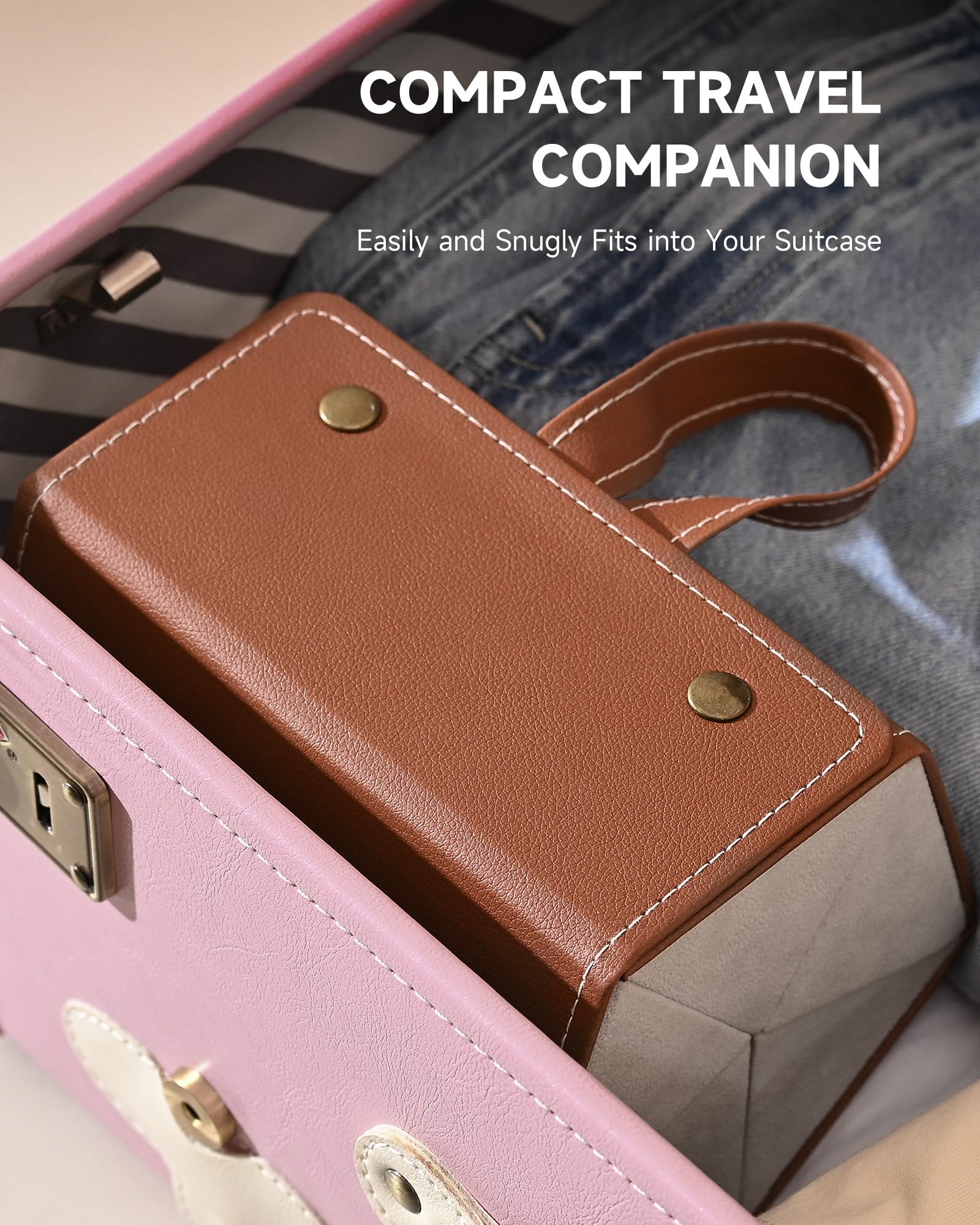 CO-Z Foldable Sunglasses Case - 5 Slots with Mirror for Travel & Home Storage