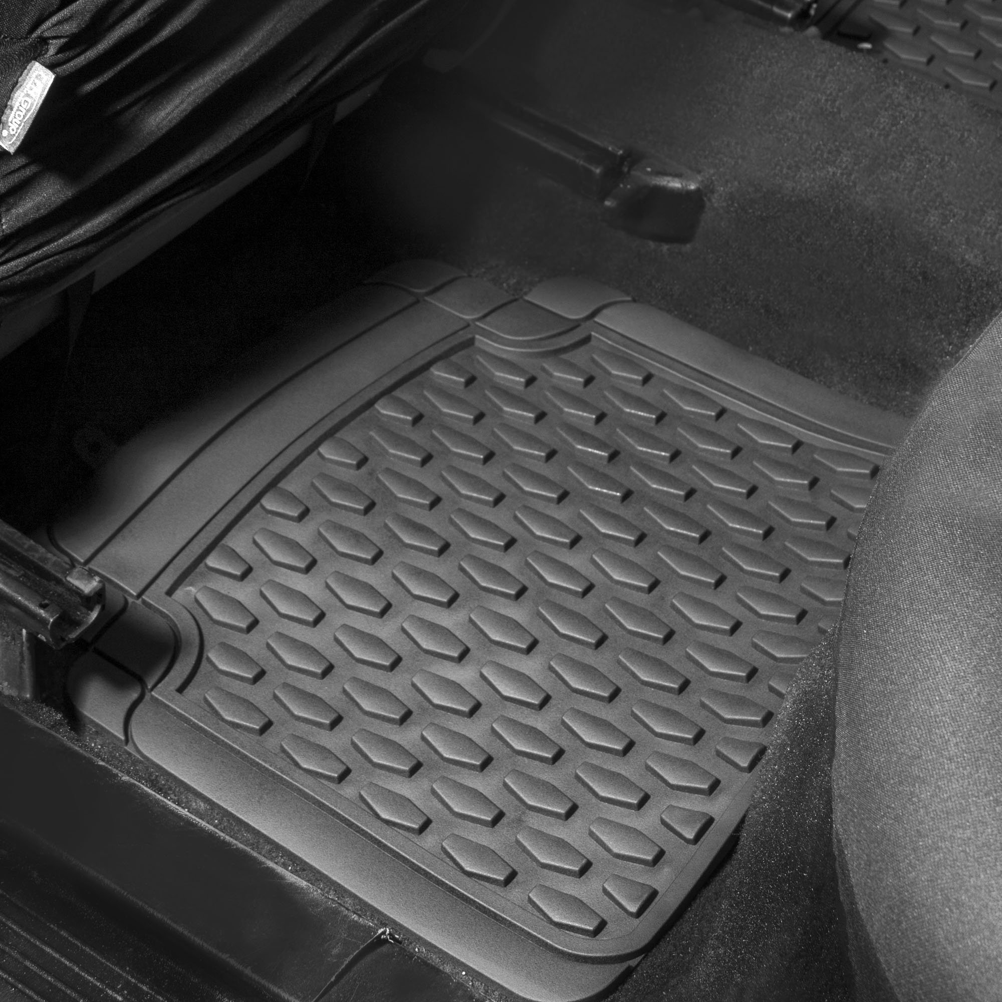 TLH 4-Piece All-Weather Car Floor Mats - Durable Vinyl, Trimmable Design, Gray Color - Perfect for SUVs, Trucks & Sedans - Waterproof & Easy to Clean
