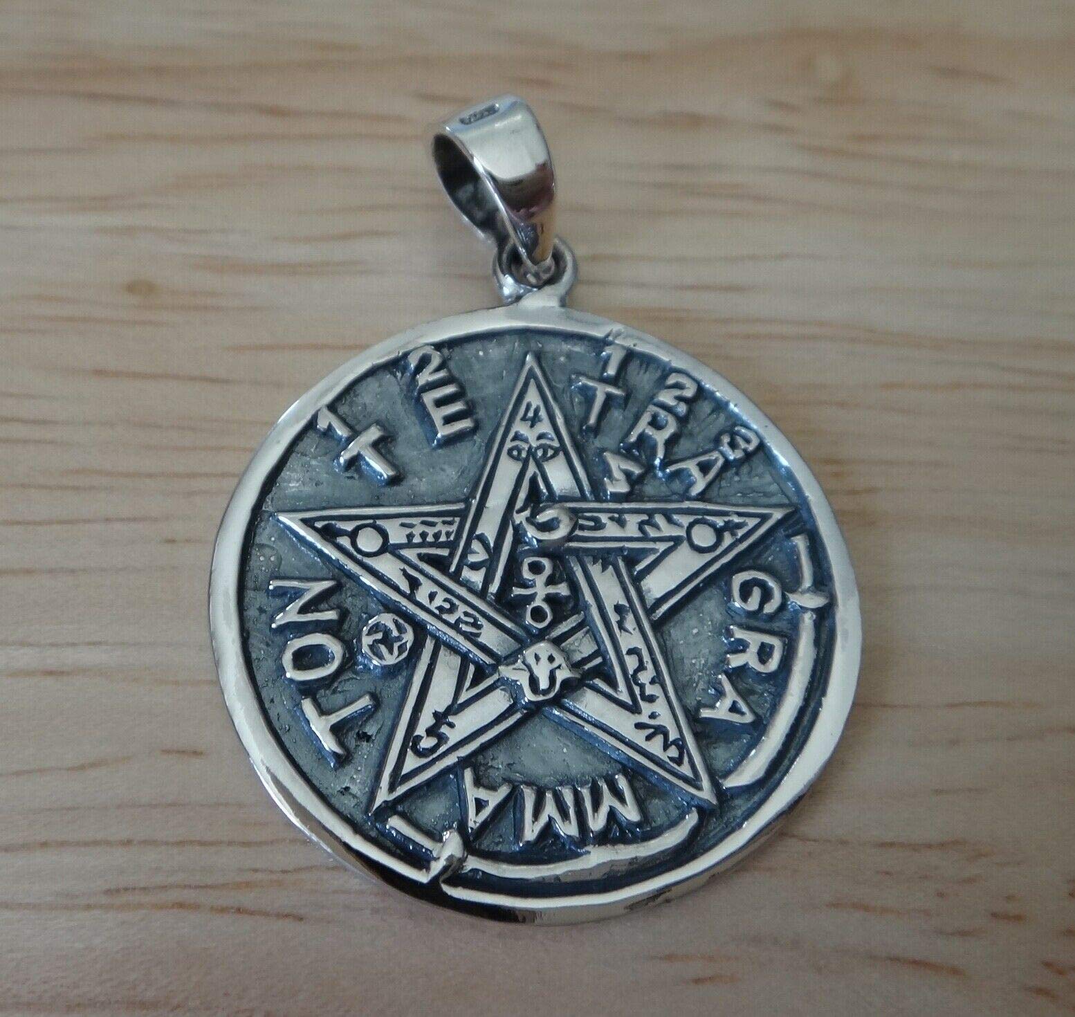 22mm Hebrew Tetragrammaton Star of David Sterling Silver Charm Bead - DIY Jewelry Making Supplies for Bracelets, Necklaces & Craft Projects | Religious Symbol Pendant for Men & Women