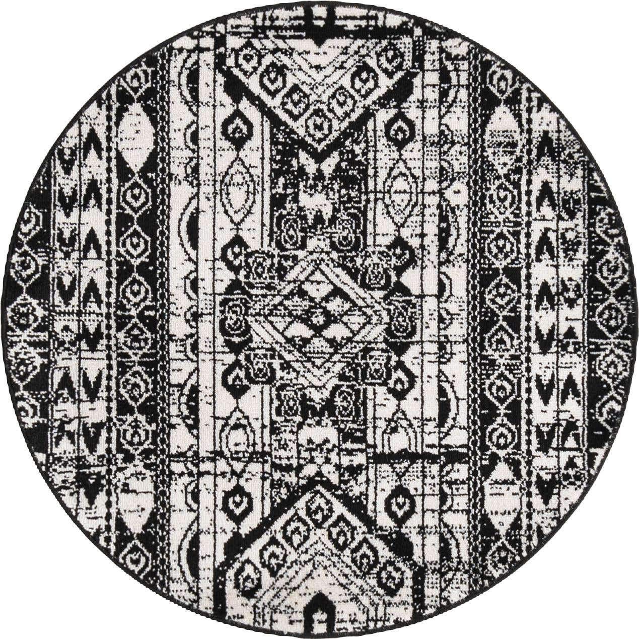 Unique Loom Portland Collection Round Area Rug - 3'3