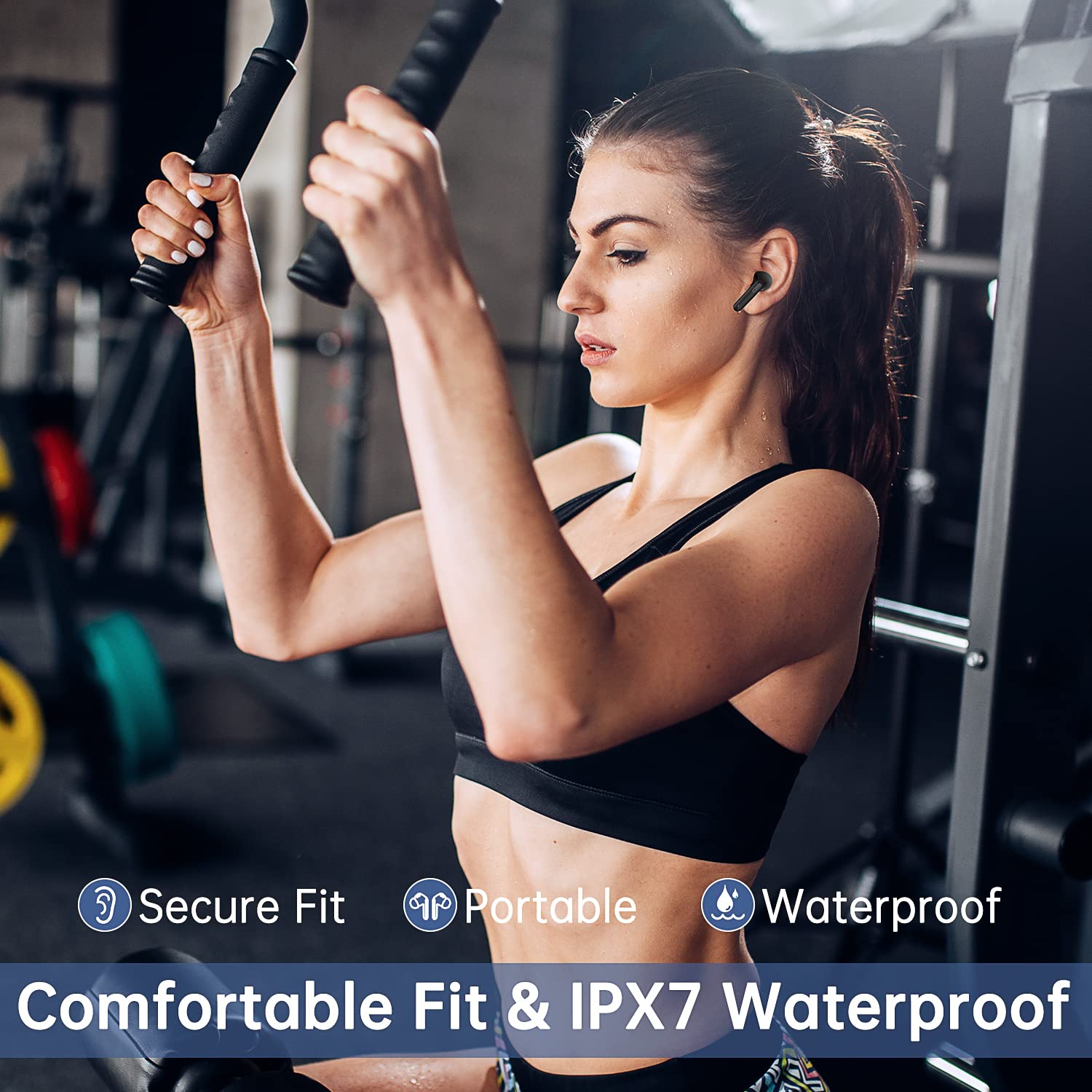 Wireless Bluetooth Earbuds 5.1 with 30Hrs Playtime, LED Power Display & IPX7 Waterproof - TWS Stereo In-Ear Headphones with Built-in Mic for iPhone Android - Perfect for Gym, Running, Travel & Workouts