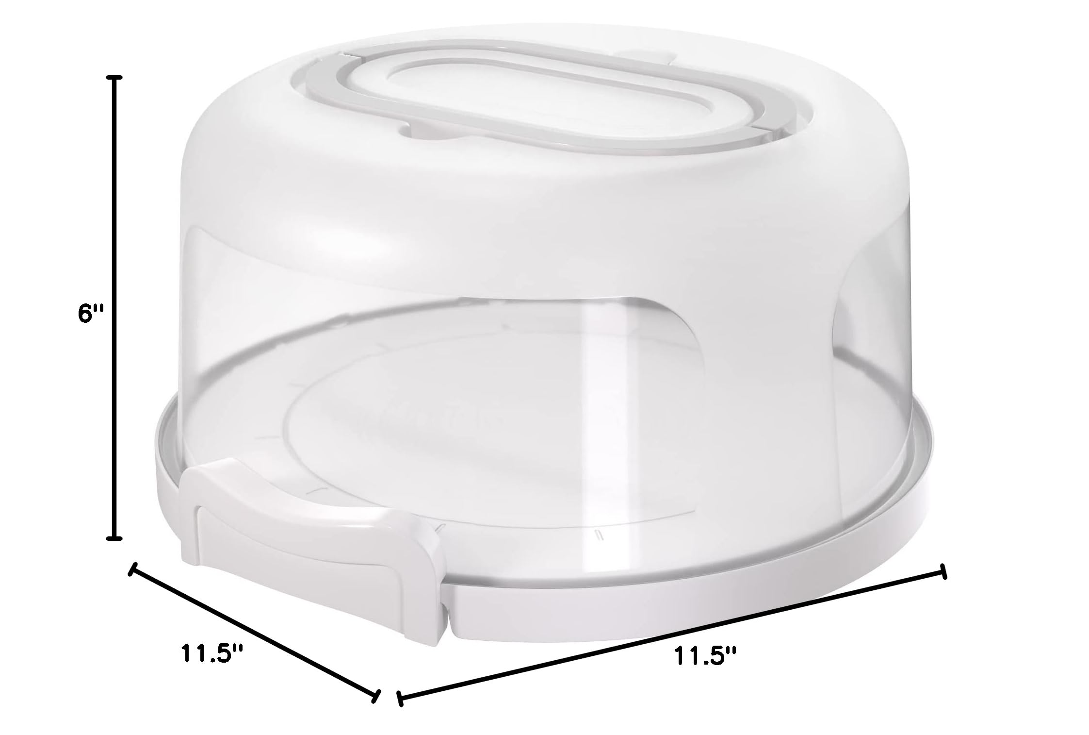 Premium Round Cake Carrier with Handle – 2-in-1 Cake Holder & 5-Section Serving Tray for 10 Inch Cakes & Pies | Portable White Cake Storage Box for Parties, Baking, Picnics & Catering Events