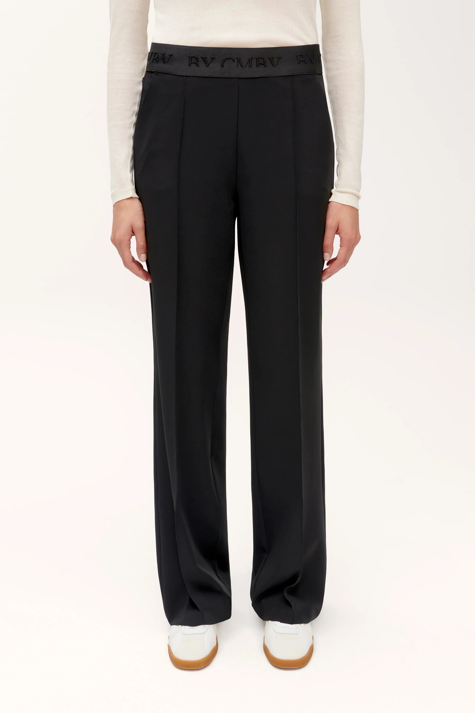 Ava High Waisted Wide Leg Pants for Women - Stretchy Comfortable Black Dress Pants for Work, Office & Casual Wear