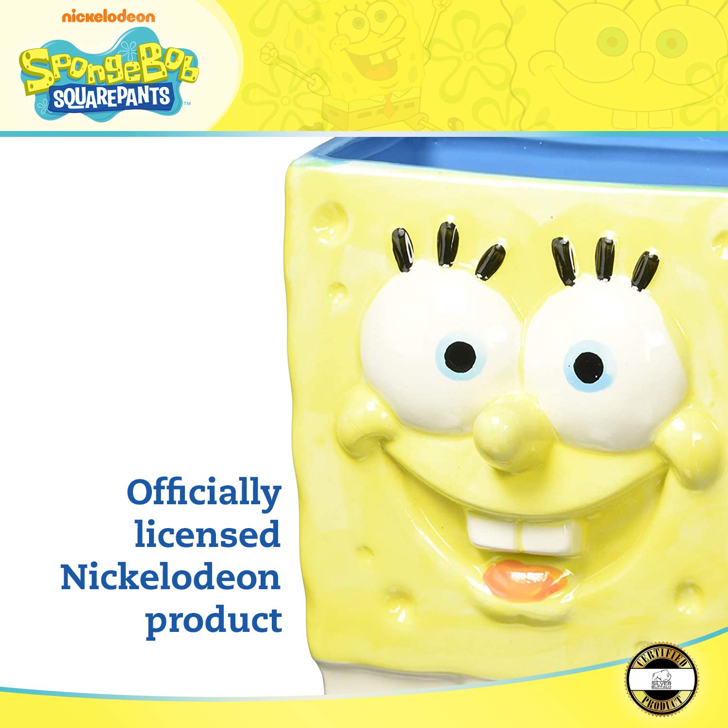 SpongeBob SquarePants 3D Ceramic Coffee Mug - 20oz Funny Cartoon Character Cup for Hot & Cold Drinks - Perfect for Home, Office, Gifts & Collectibles