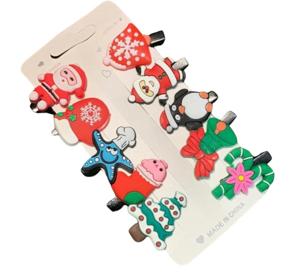 BAKEFY 20-Piece Christmas Hair Clips Set - Cute Holiday Hair Barrettes for Girls, Best Xmas Gift for Kids, Perfect for Christmas Parties & School Events