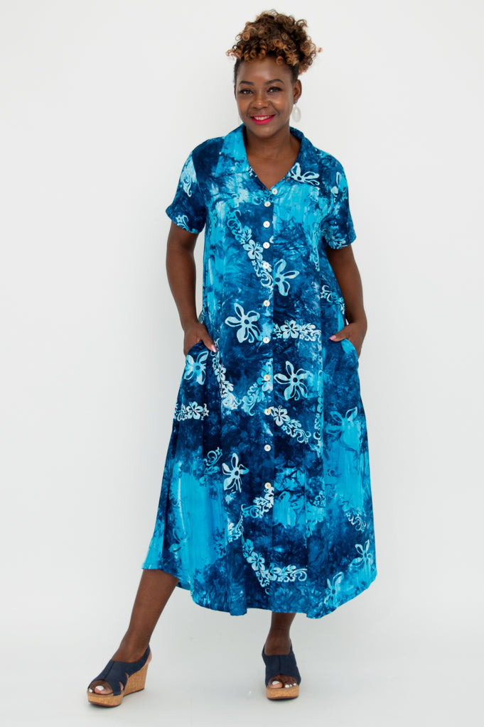 Cissy Women's Summer Short Sleeve Dress - Flowy Boho Sundress for Beach, Vacation & Casual Wear | Kamboja Collection
