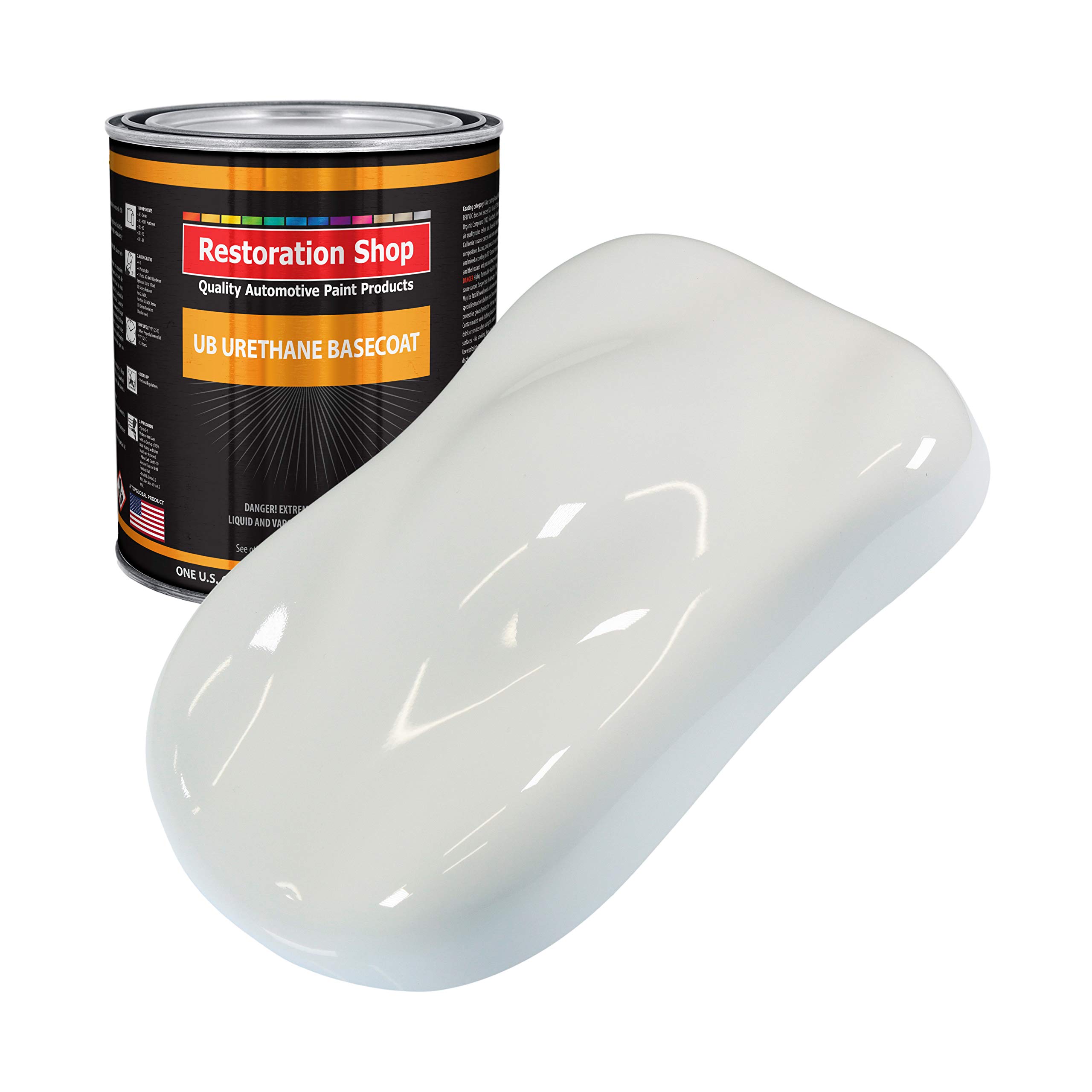 Restoration Shop - Pure White Urethane Basecoat Auto Paint (1 Gallon) - Professional High Gloss Automotive Refinish Coating for Cars & Trucks - Perfect for Vehicle Restoration & Custom Paint Jobs