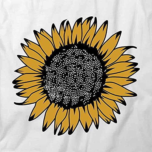 Sunflower Printed T-Shirt for Women & Men | Soft Cotton White Graphic Tee | Casual Summer Outfit, Beach Wear, Festival Fashion