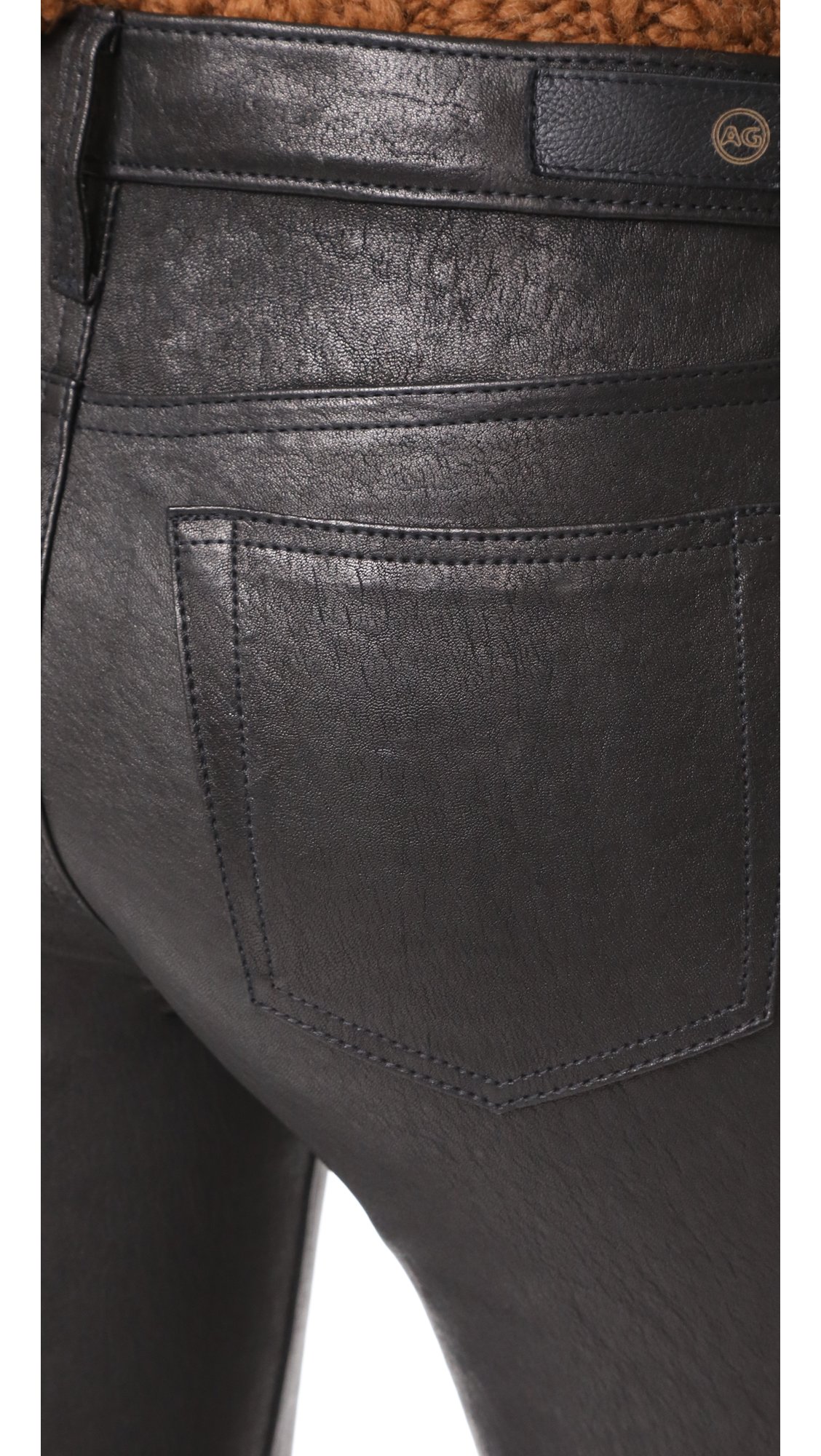 AG Jeans Women's Super Skinny Leather Leggings - High Waist Stretch Faux Leather Pants for Casual Wear, Night Out & Everyday Fashion
