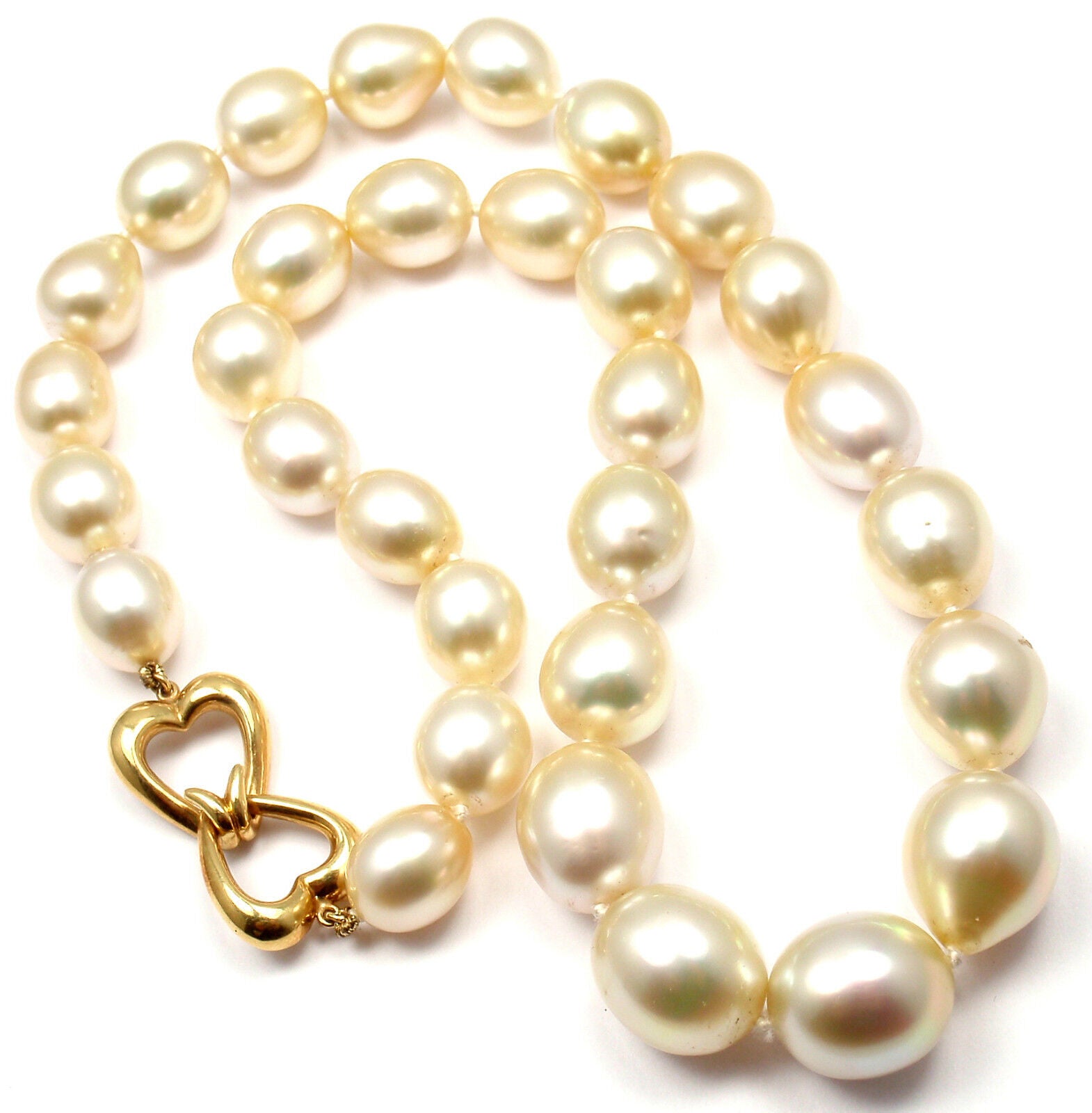 Authentic Andrew Clunn 18k Yellow Gold Golden Tahitian Pearl Necklace - Luxury Pearl Jewelry for Women, Elegant Gift for Anniversary, Wedding & Special Occasions