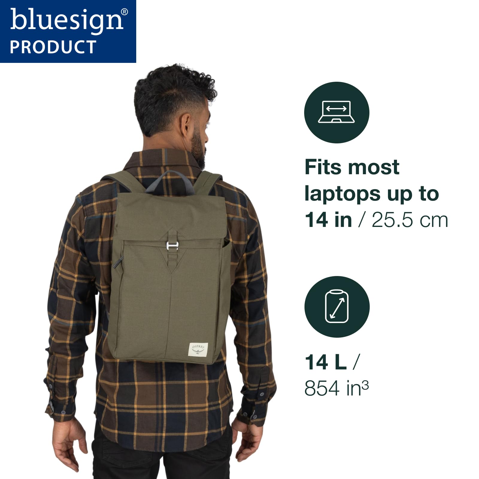 Osprey Arcane Flap Pack - Recycled Fabric Everyday Backpack for Urban Commute & Travel - Earl Grey/Sandy Grey Heather - Perfect for Work, School & Outdoor Adventures