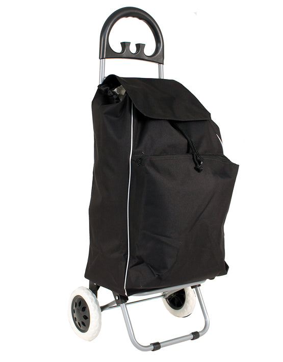 Tosca TCAFST03 Insulated Shopping Trolley Bag - Black | Foldable Grocery Cart with Thermal Lining | Perfect for Supermarket, Farmers Market & Picnic Outings
