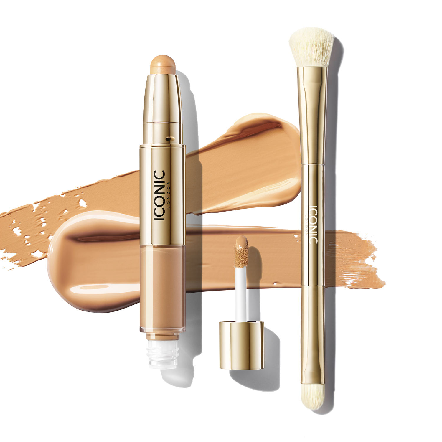 Radiant Concealer & Brightening Duo with Brush - Full Coverage Makeup for Dark Circles & Blemishes - Perfect for Everyday Wear & Special Occasions