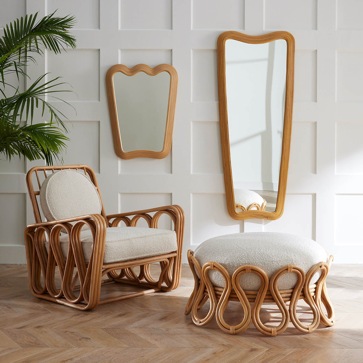 Riviera Ripple Mirror - Elegant Coastal Decor for Bathroom, Bedroom & Living Room | Wave Design Wall Mirror for Beach House & Boho Home Decor