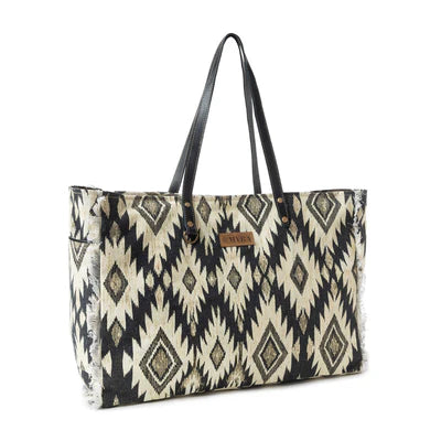Tribal Spirit Adventure Weekender Bag - Black & White Durable Travel Duffel for Gym, Camping & Weekend Getaways