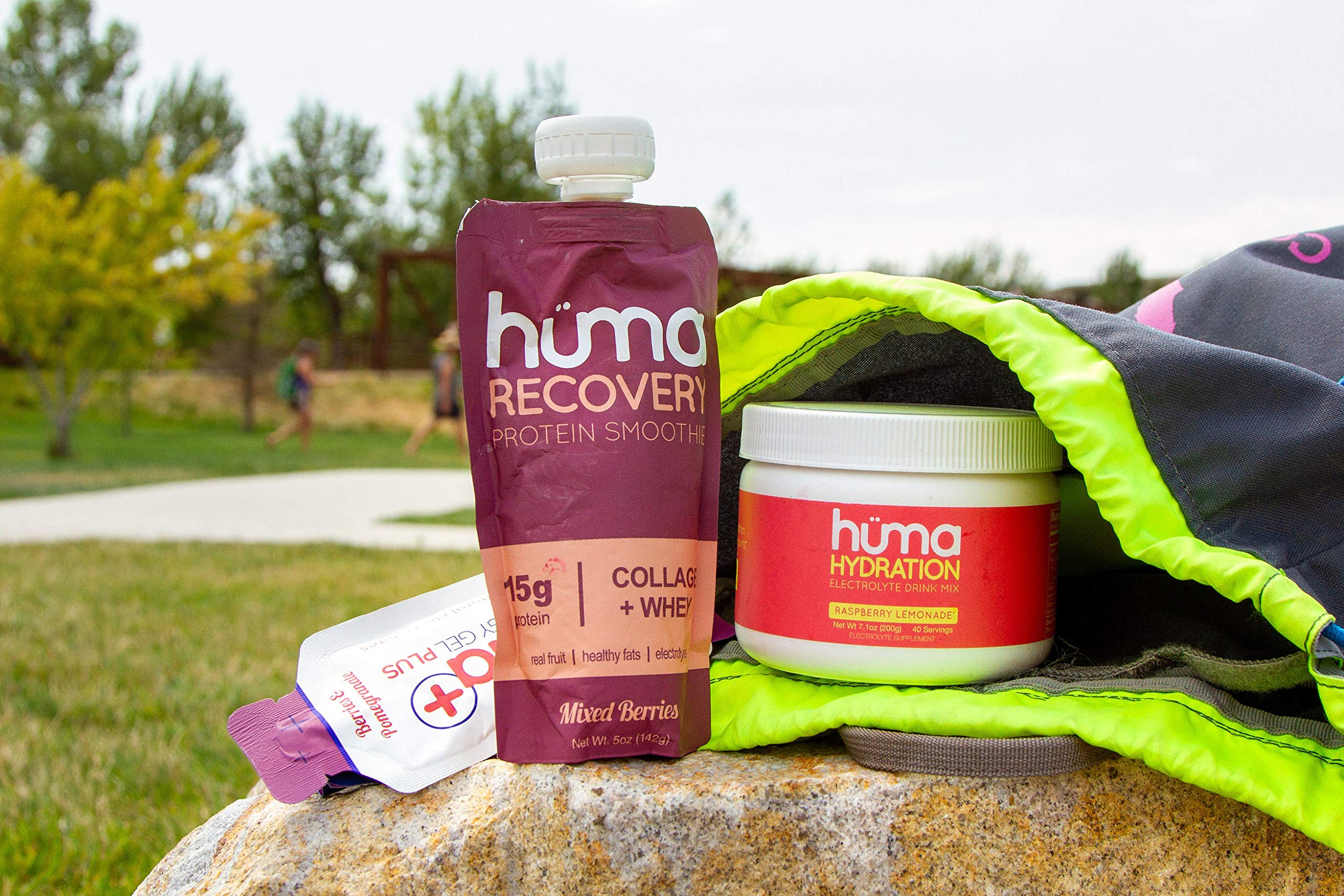 Huma Recovery Protein Smoothie - 15g Collagen & Whey Post Workout Drink - Ready-to-Drink Protein Shake with Real Fruit, Electrolytes & Healthy Fats - 6 Pack for Gym Recovery & Active Lifestyle