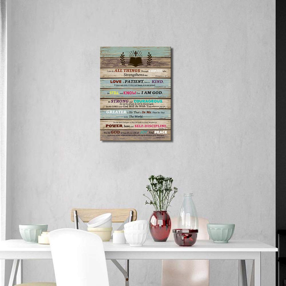 Inspirational Bible Verse Canvas Wall Art - Christian Scripture Decor for Office, Bathroom, Bedroom - Rustic Farmhouse Religious Gift - 'Be Still and Know That I Am God' - Perfect for Home, Church & Prayer Room Decor