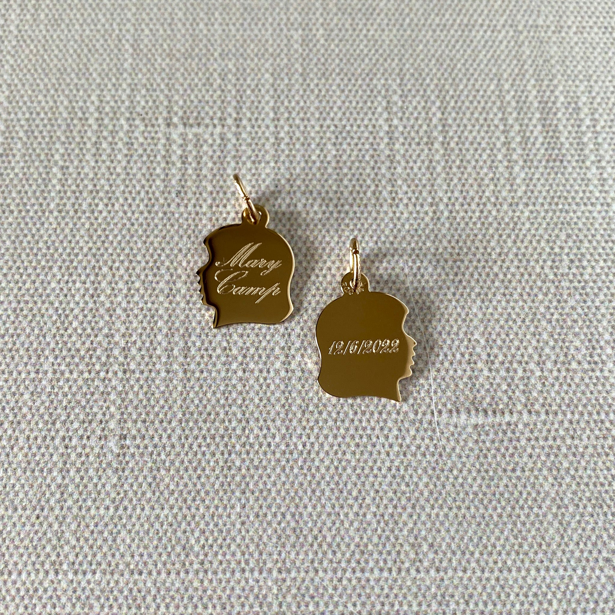 14K Yellow Gold Young Girl's Head Silhouette Charm Pendant Necklace - Elegant Jewelry Gift for Women, Girls, Teens - Perfect for Birthdays, Anniversaries & Special Occasions