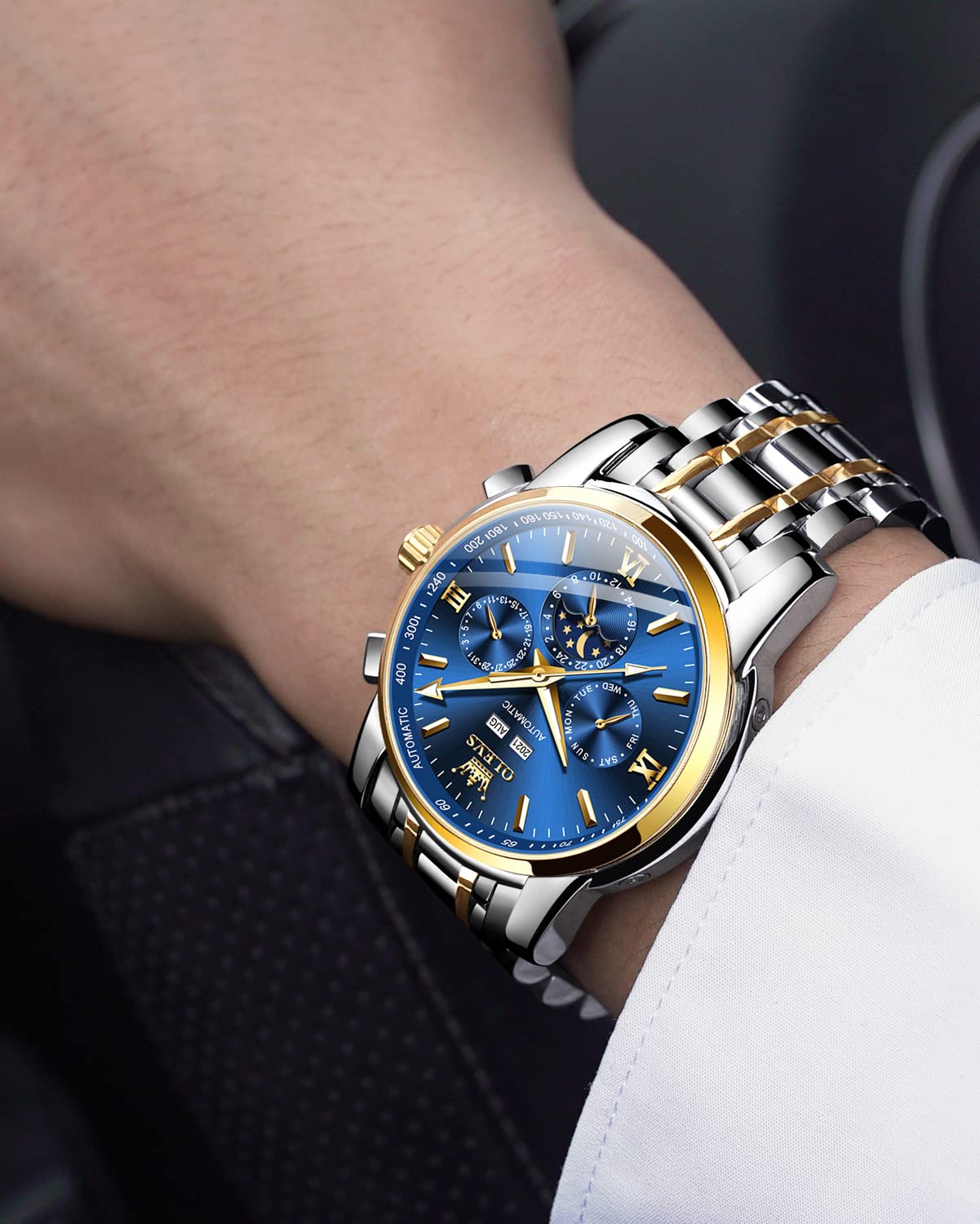 OLEVS Automatic Men's Watch - Luxury Stainless Steel, Waterproof & Luminous for Business & Night Out