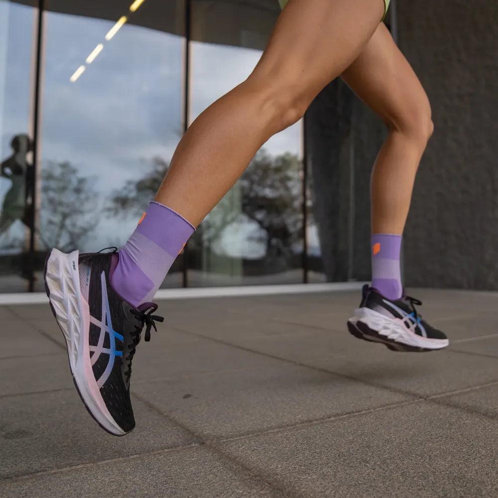 Sporcks Marathon Running Socks for Men & Women - Purple Performance Athletic Socks for Long Distance Running, Jogging & Workouts - Moisture Wicking & Cushioned Support