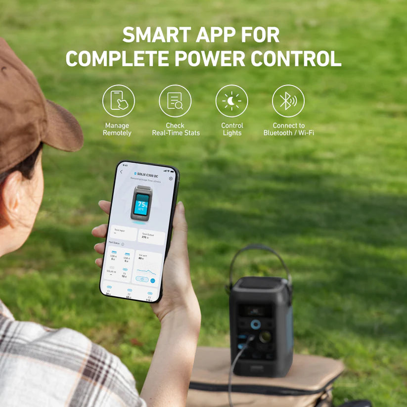 Anker SOLIX C300 288Wh/300W Portable Power Station - 90,000mAh Backup Battery for Camping, RV Trips & Emergency Power Outages