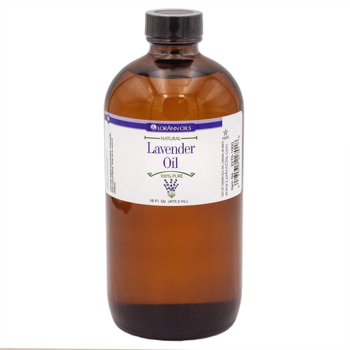 Lorann Oils Natural Lavender Super Strength Flavor Oil - 16oz Bottle for Baking, Candy Making & DIY Cosmetics | Pure Essential Oil for Aromatherapy & Home Fragrance