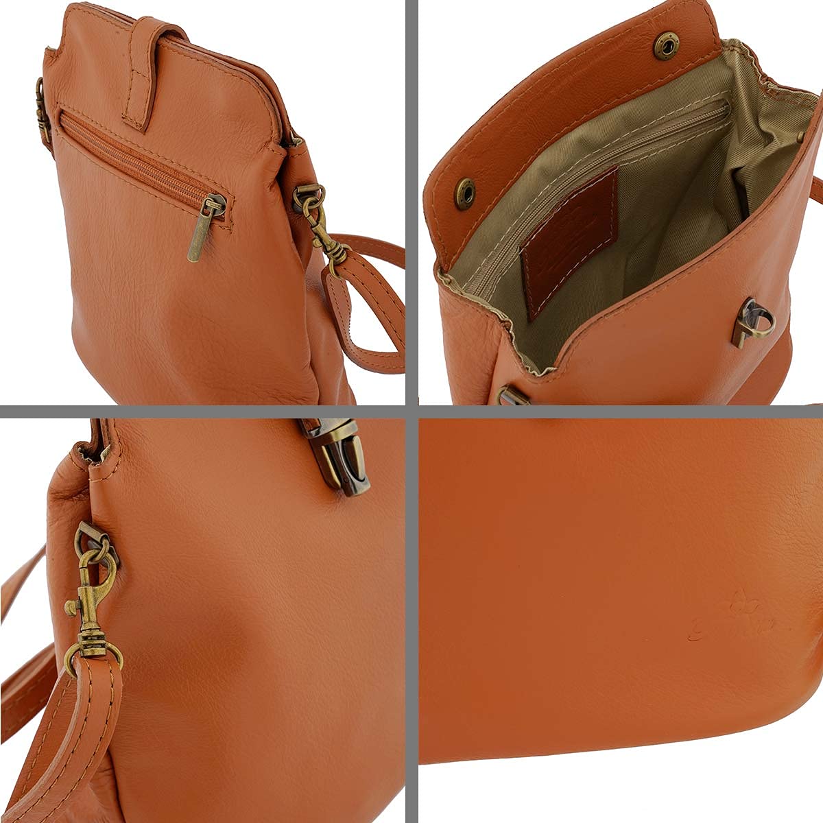 Genuine Italian Leather Small Purse for Women - Crossbody Bag & Shoulder Bag with Snap & Clasp Closure - Perfect for Everyday Use, Travel & Shopping
