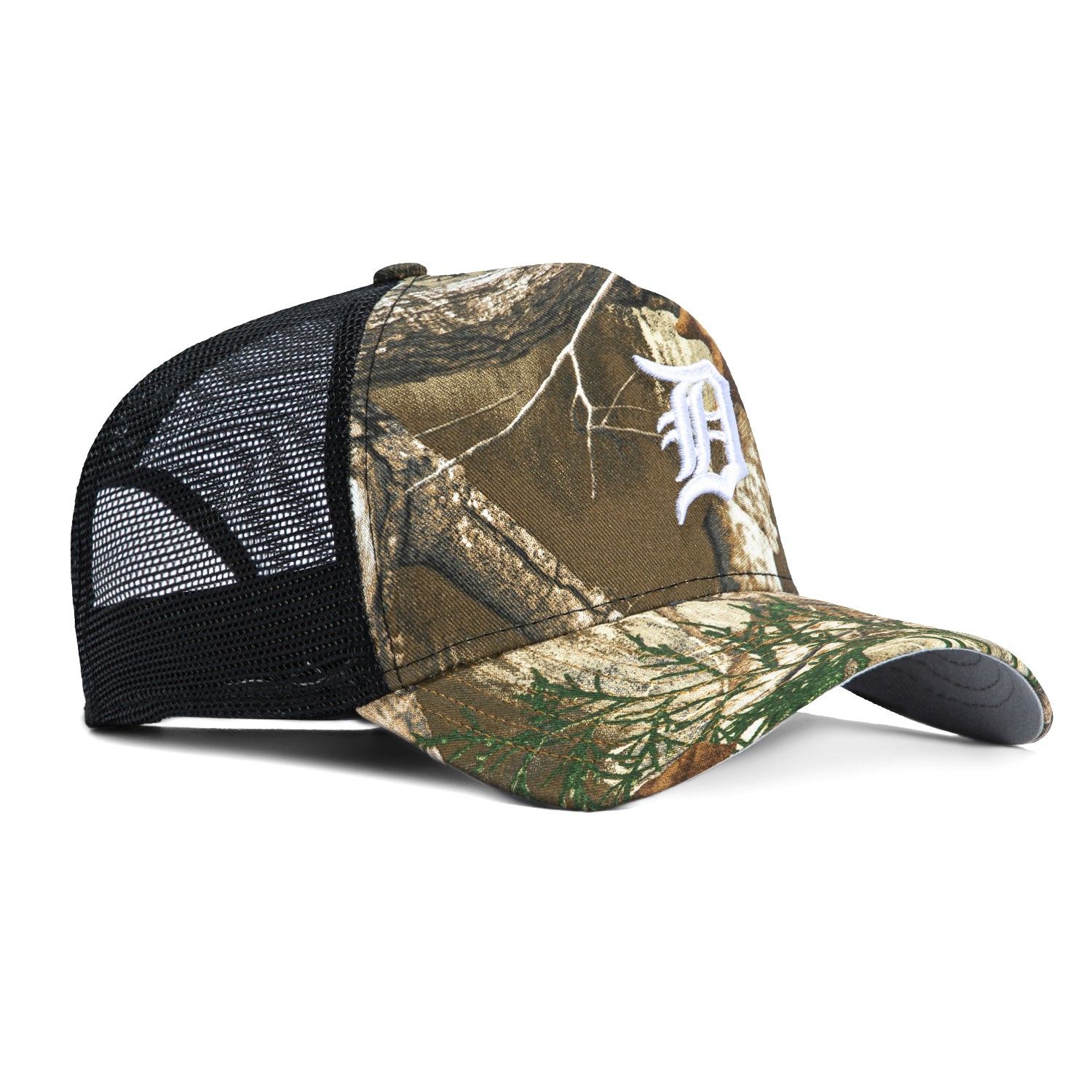 New Era 9Forty A-Frame Detroit Tigers Snapback Trucker Hat - Realtree Camo & Black | Adjustable Baseball Cap for Men & Women | Perfect for Baseball Games, Outdoor Activities & Streetwear Fashion