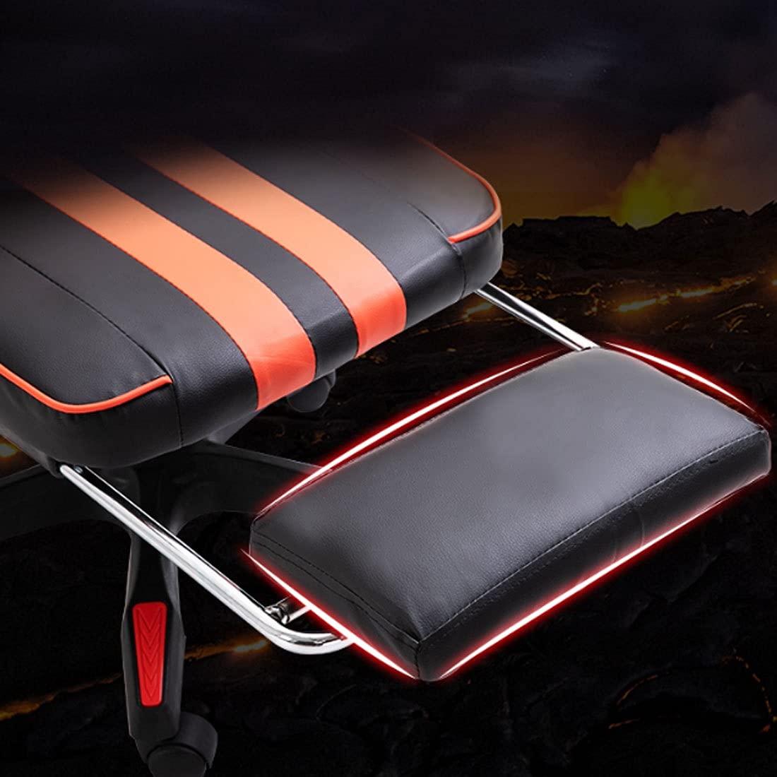 Ergonomic Gaming Chair with Footrest - High Back PU Leather Computer Office Chair for Home & Work, Adjustable Racing Style Video Game Chair (White) - Perfect for PC Gaming, Streaming & Long Work Sessions