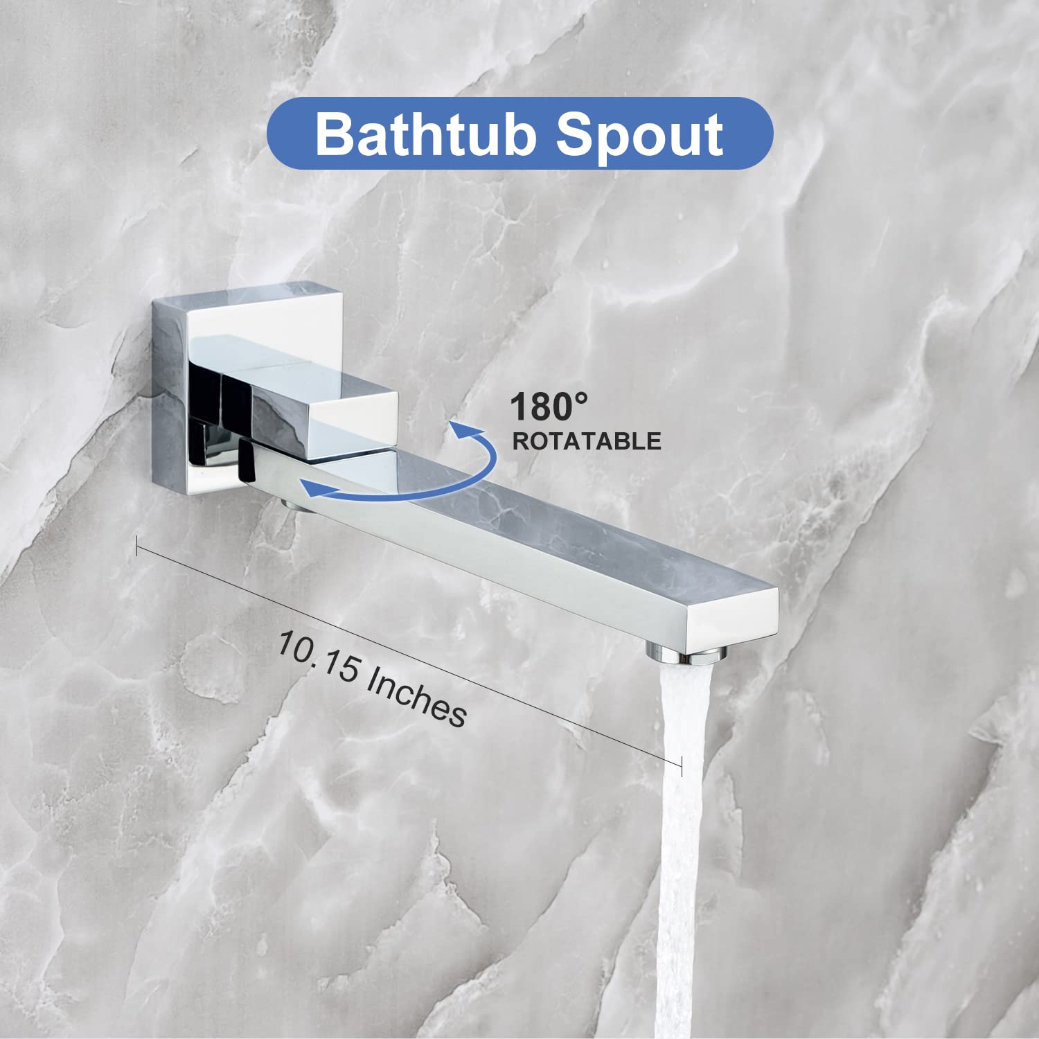 Luxury 10 Inch Wall Mounted Rainfall Shower System - Chrome Tub Spout Shower Faucet with Rough-in Valve Body & Trim - Perfect for Modern Bathroom Renovation & Spa-Like Shower Experience