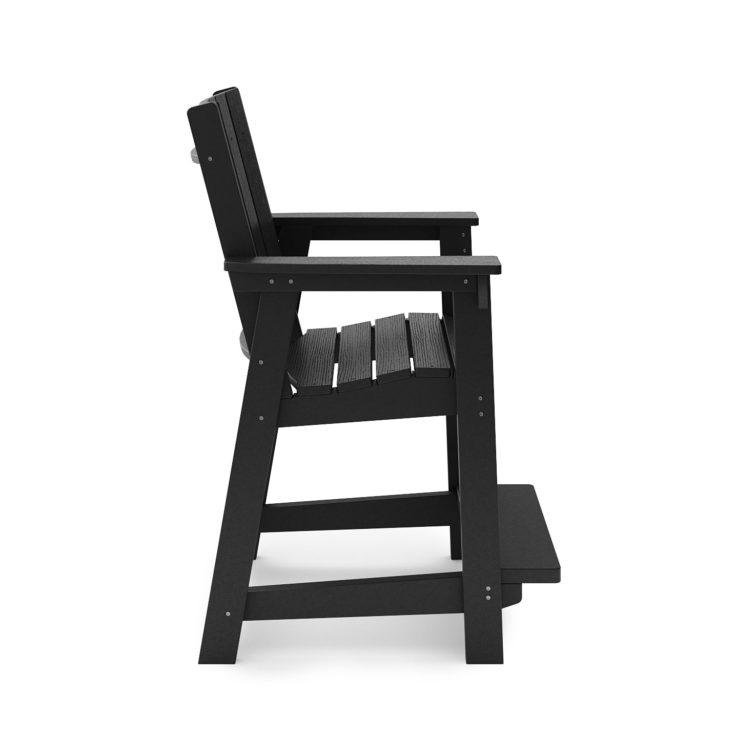 Modern Black Counter Height Chair – Durable HDPE Poly Lumber Bar Stool for Kitchen, Dining, Patio & Garden – Perfect for Indoor and Outdoor Entertaining