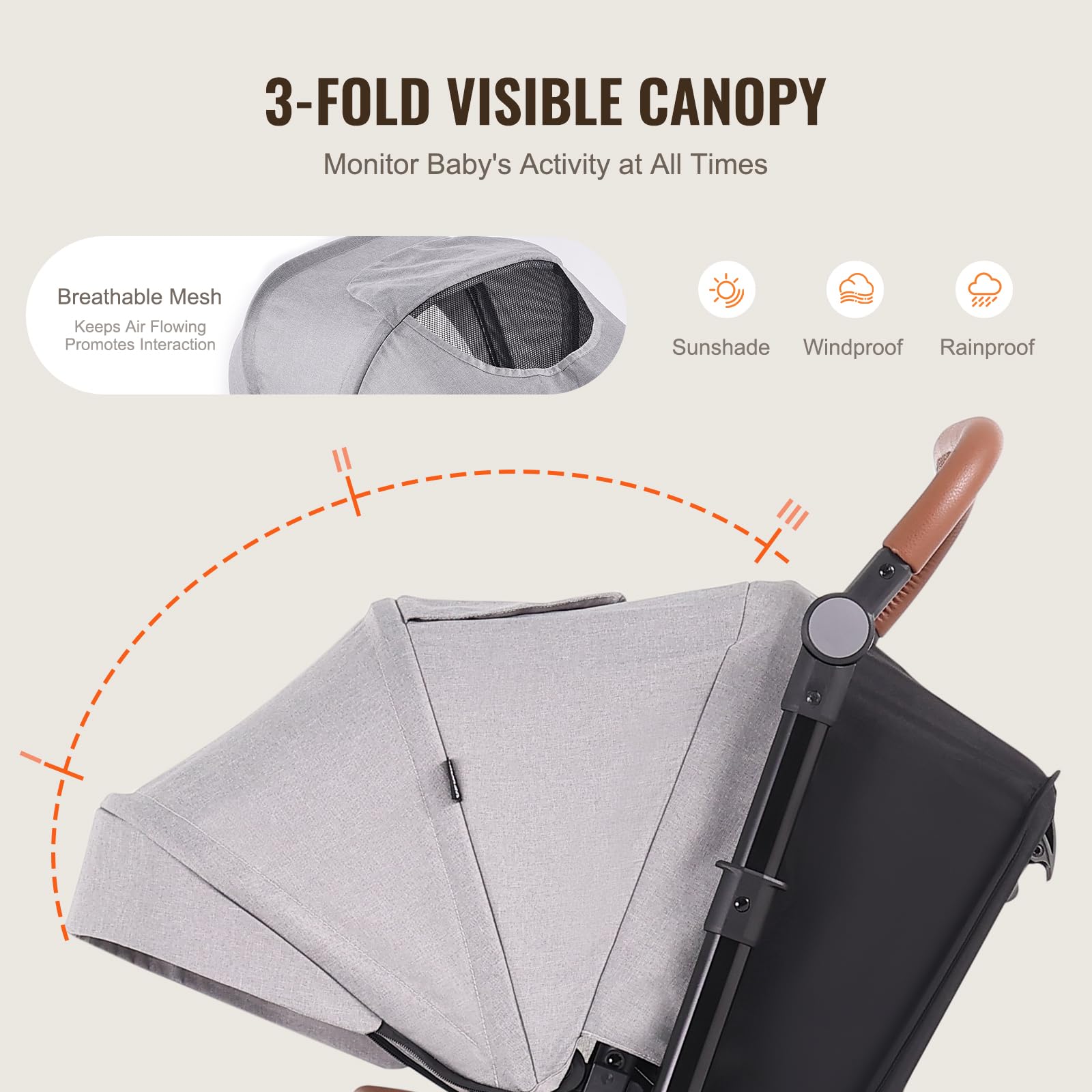 VEVOR 2-in-1 Travel System Stroller with Bassinet & Reversible Seat | Light Gray Baby Stroller Combo with One-Button Fold, EVA Tires & Brake | Perfect for Newborns, Shopping & Outdoor Walks