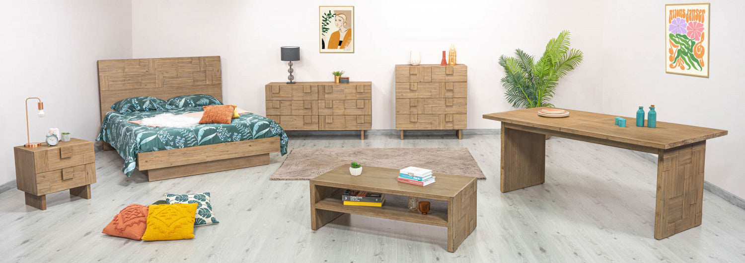 Brumont Brown Nightstand - Modern Bedside Table with Storage for Bedroom, Living Room & Office