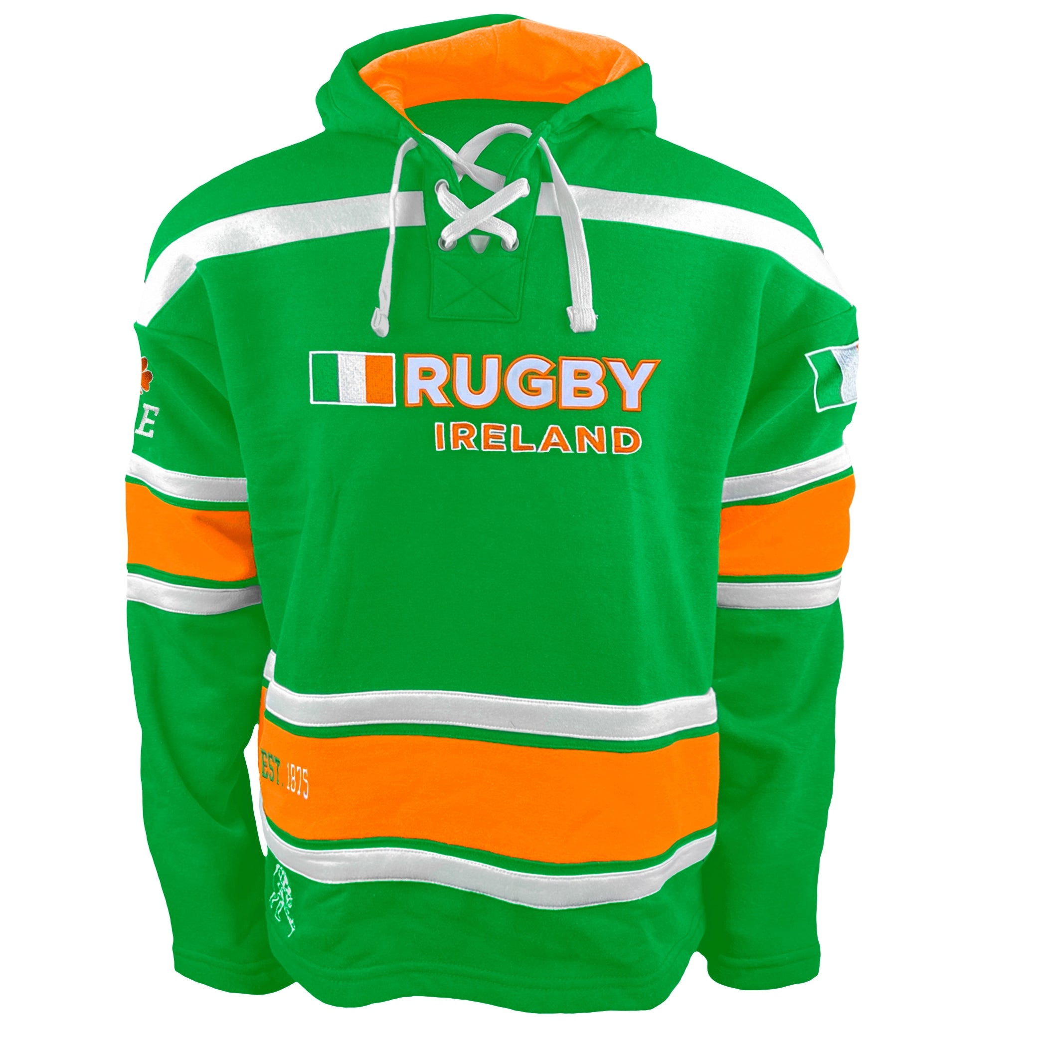Ireland Rugby Lace Up Hoodie - Men's & Women's Pullover Sweatshirt for Rugby Fans | Perfect for Game Day, Training & Casual Wear
