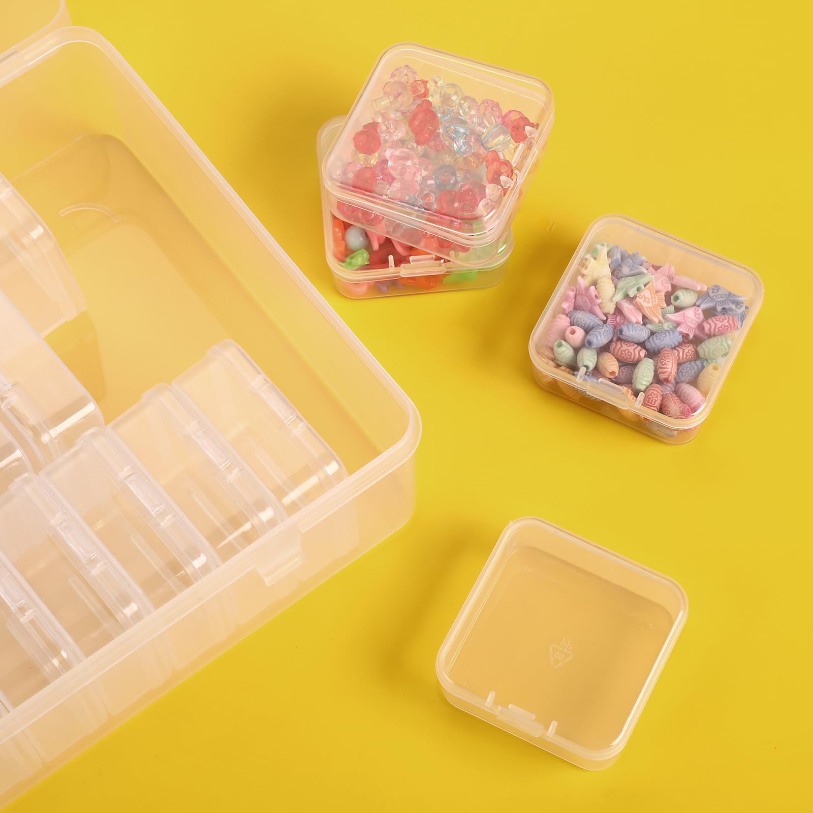Stackable Bead Storage Containers - 30pc Transparent Organizer Box for Jewelry & Crafts