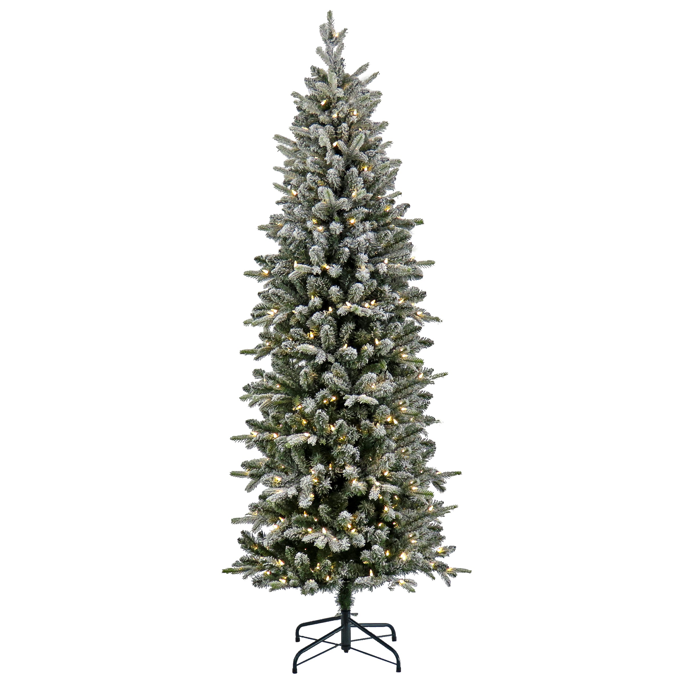 7 ft. Pre-Lit Artificial Pencil Slim Christmas Tree with Energy-Efficient LED Lights - Perfect for Small Spaces, Apartments, and Holiday Decorations