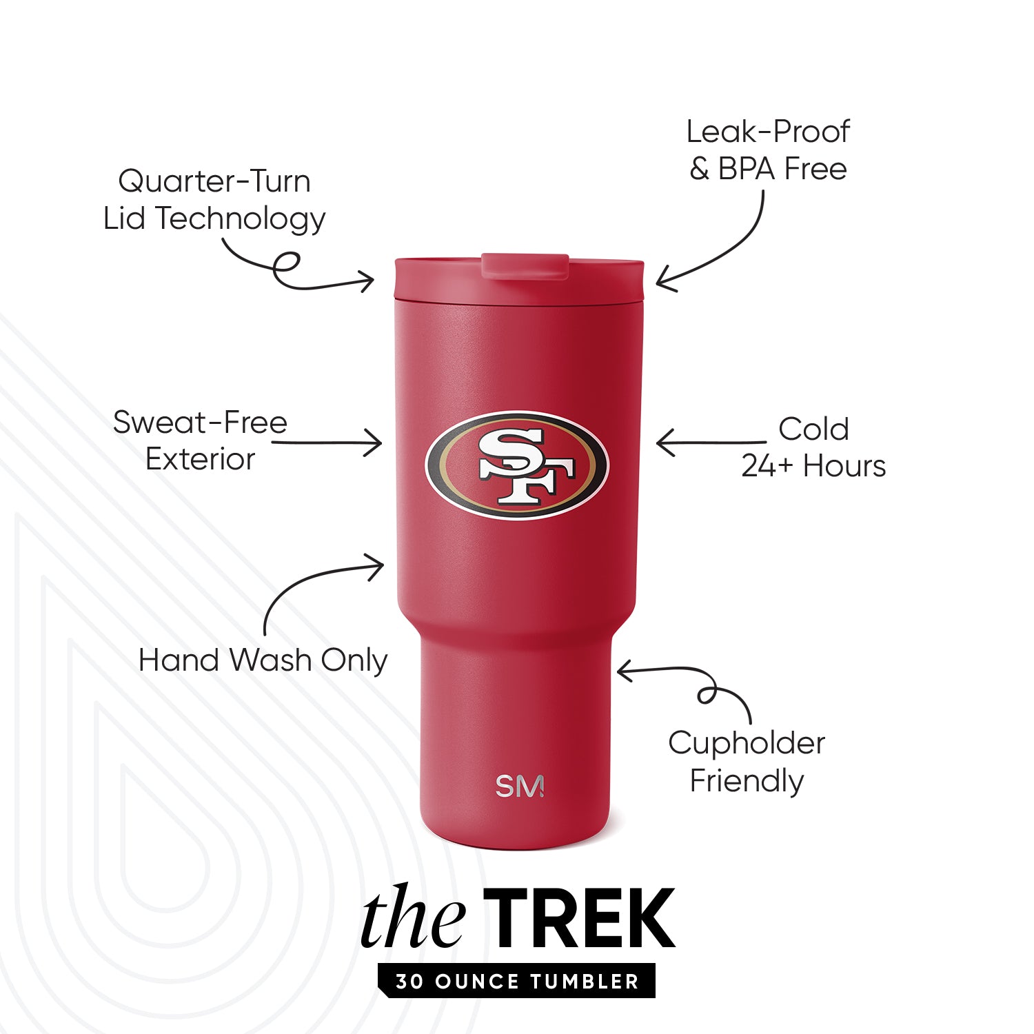 NFL Trek Stainless Steel Tumbler with Lid - 20oz Insulated Travel Mug for Hot & Cold Drinks - Perfect for Football Games, Camping, and Office Use