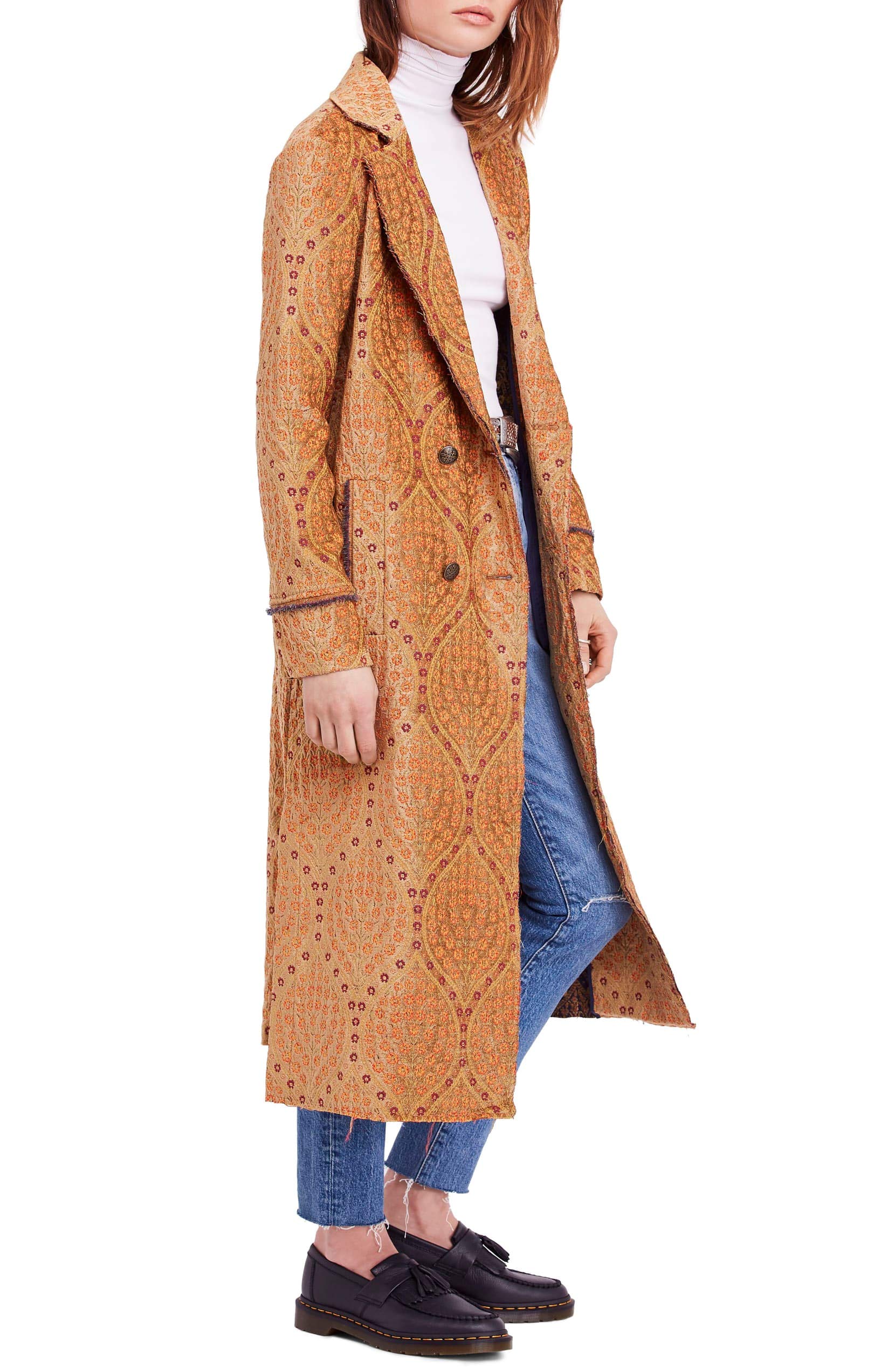 Free People Women's Out All Night Coat - Gold, Size XS | Stylish Winter Jacket for Night Out & Casual Wear