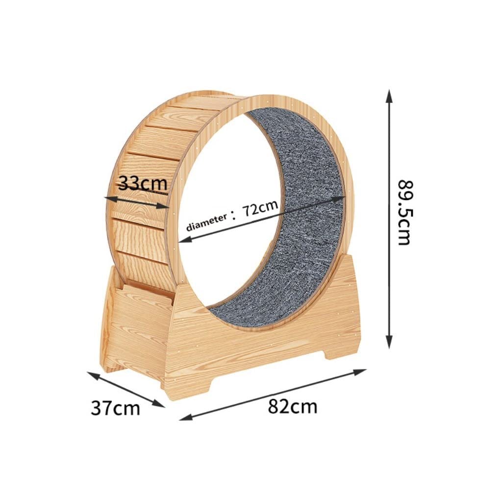 Grafken Solid Wood Cat Exercise Wheel - 75CM Large Treadmill Toy for Weight Loss, Multi-Functional Cat Shelf & Nest - Durable Anti-Scratch Design for Indoor Cats | Perfect for Small Apartments & Playtime
