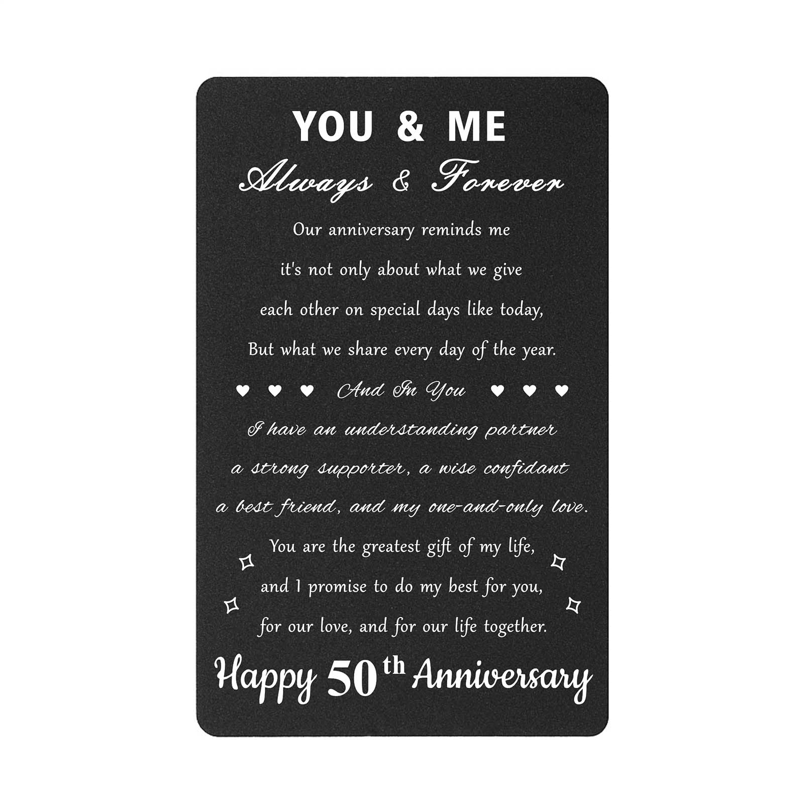 Personalized 50th Anniversary Card Gift for Couples - Golden Wedding Keepsake with Custom Names - Perfect for 50 Year Wedding Anniversary Celebrations, Parties & Romantic Surprises