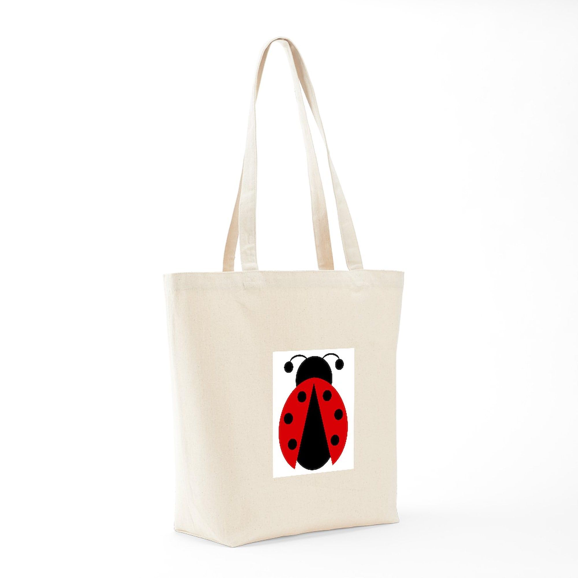 Lady Bug Print Natural Canvas Tote Bag - Eco-Friendly Reusable Shopping Bag for Groceries, Beach & Daily Use | CafePress