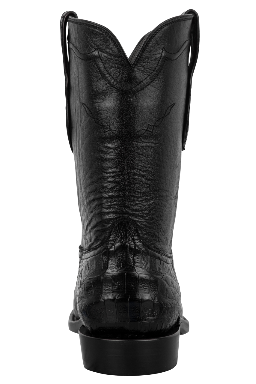 Premium Black Jack Caiman Belly Roper Boots - Genuine Exotic Leather Cowboy Boots for Men | Western Style, Comfort & Durability | Perfect for Rodeo, Ranch Work & Country Fashion