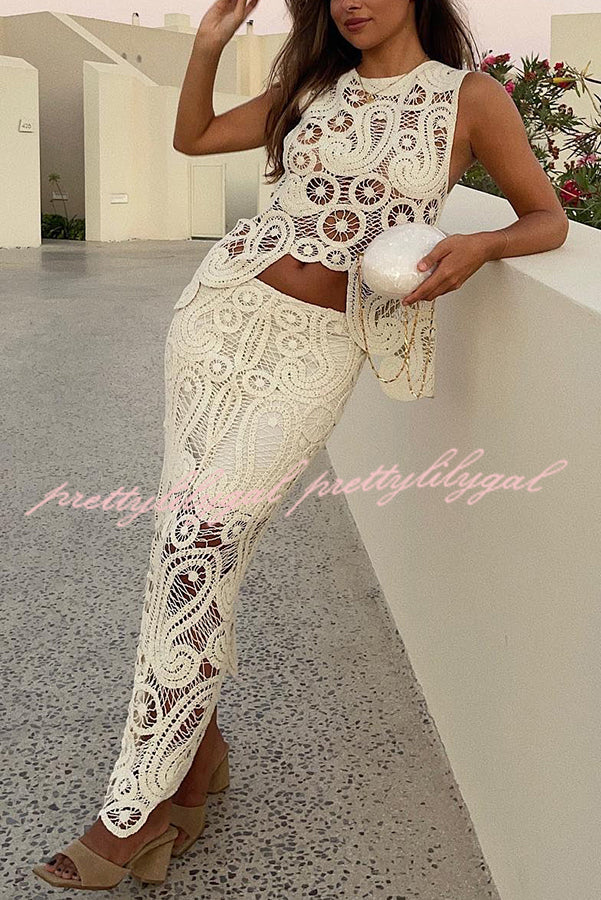 Crochet Lace Summer Tank Top for Women - Boho Chic Loose Fit with Irregular Hem | Perfect for Beach Vacations, Music Festivals & Casual Outings