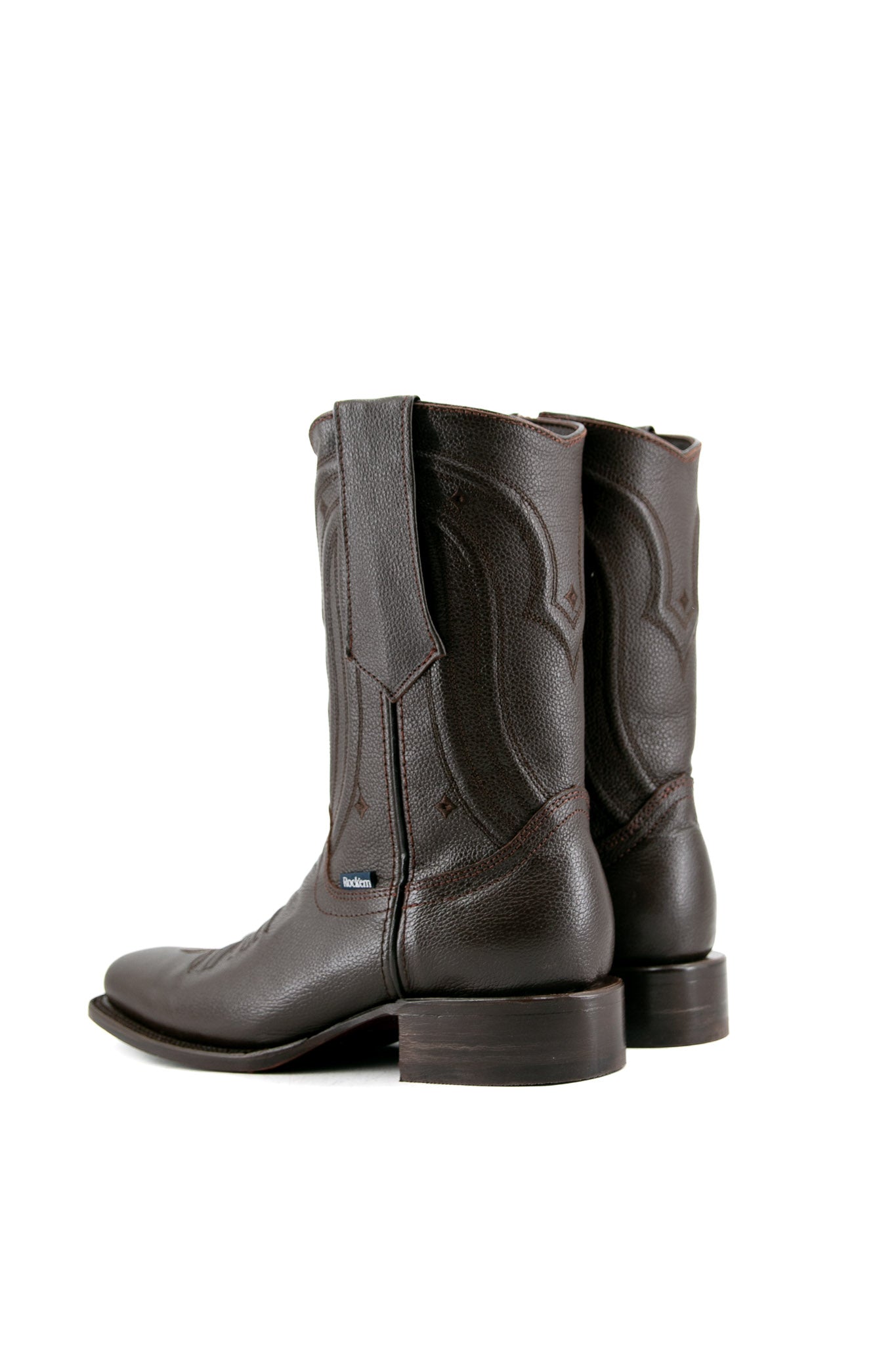 Rock'em Solid Floater Zipper Rodeo Cowboy Boots for Men - Western Style Leather Riding Boots with Side Zipper - Perfect for Rodeo, Country Dancing & Outdoor Adventures