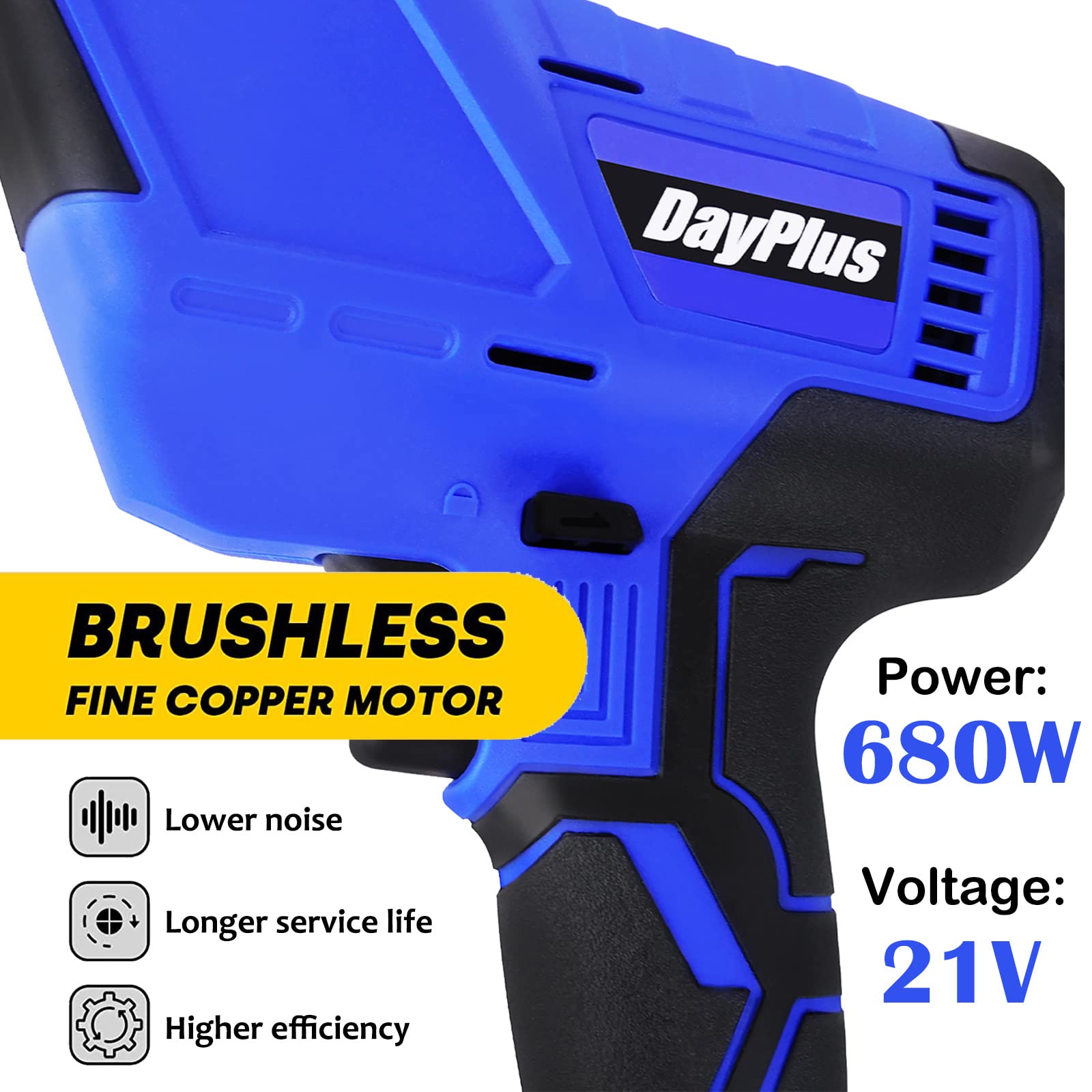 21V Cordless Brushless Reciprocating Saw - Wood & Metal Cutting for DIY & Tree Pruning