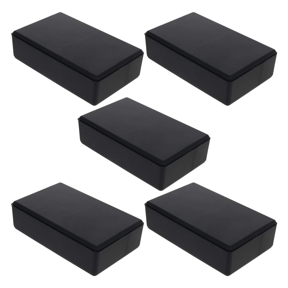 5Pcs Black ABS Plastic Electronic Junction Box - 100x60x25mm Waterproof Project Enclosure for Circuit Boards, DIY Electronics & Outdoor Wiring Projects - Aicosineg